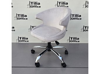 Coket Çalışma Koltuğu Krom Yonca Ayak Krem